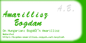 amarillisz bogdan business card